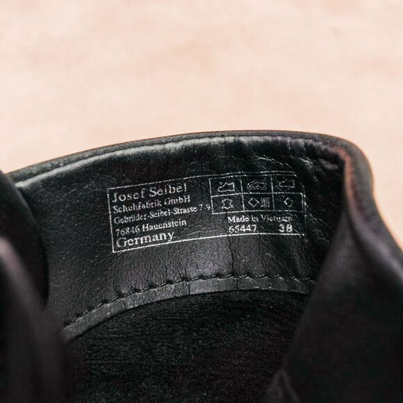 Josef Seibel Women Britney Black Leather Double Buckle Zip Ankle Boots 8US EUR38 - Picture 8 of 8